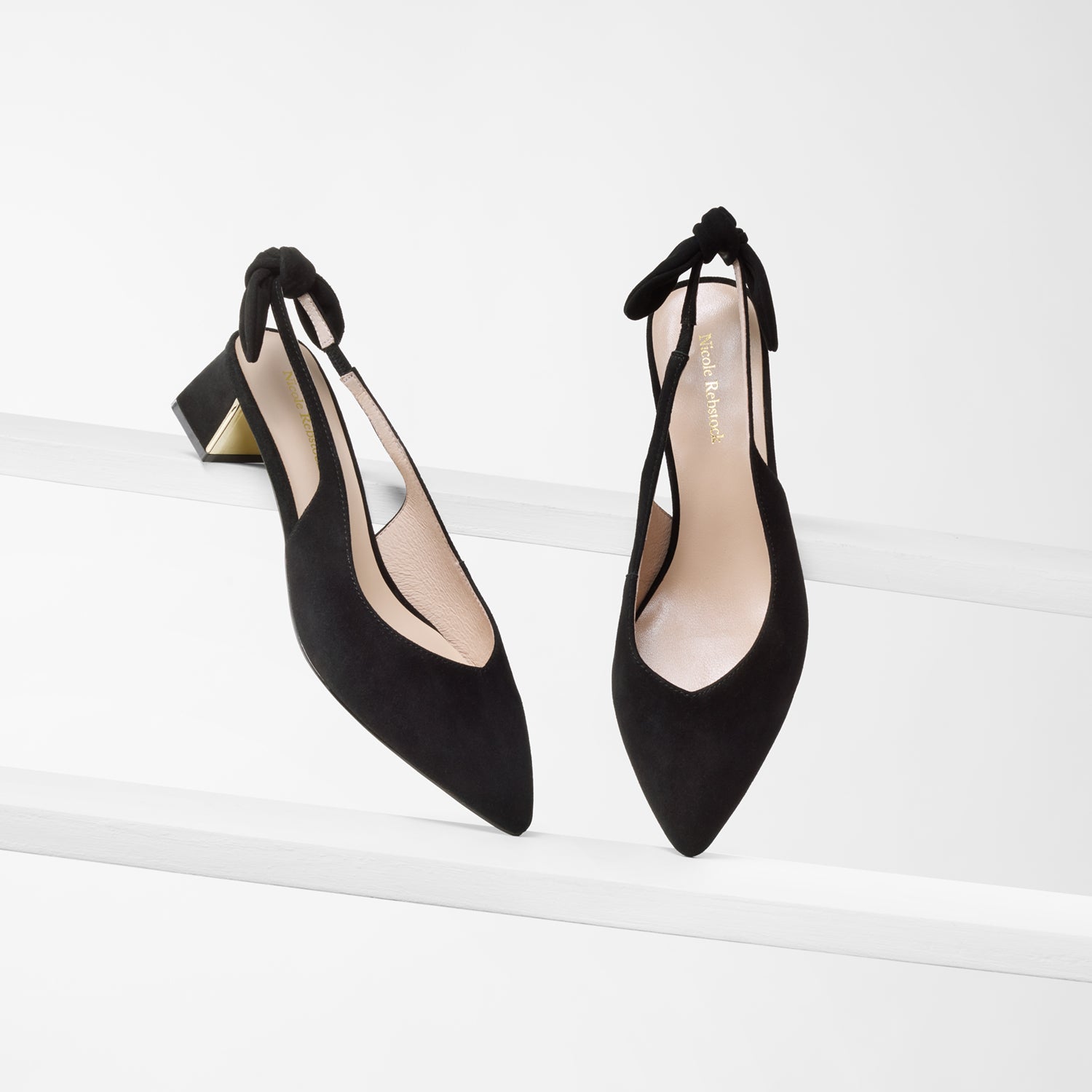 Hudson Slingback Heel | Black suede