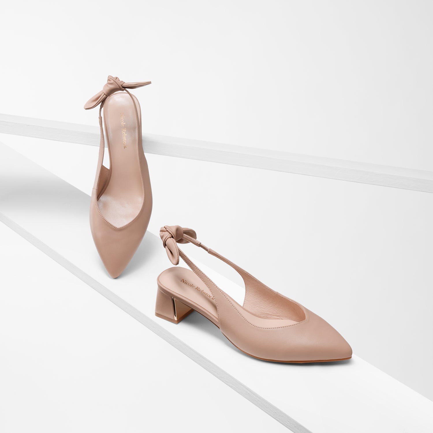 Hudson Slingback Heel | Nude leather