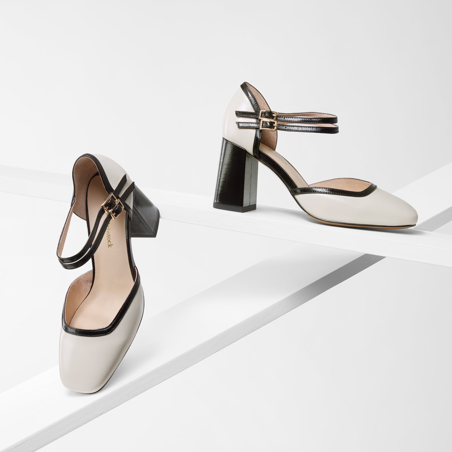 Jelico Heel | Black/ivory leather