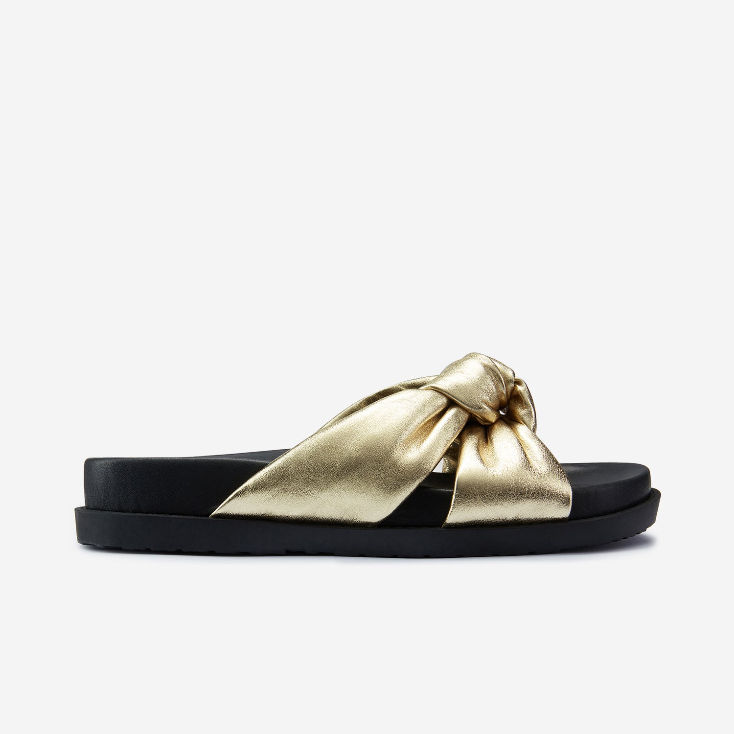 Uno Slide Sandal | Gold Leather