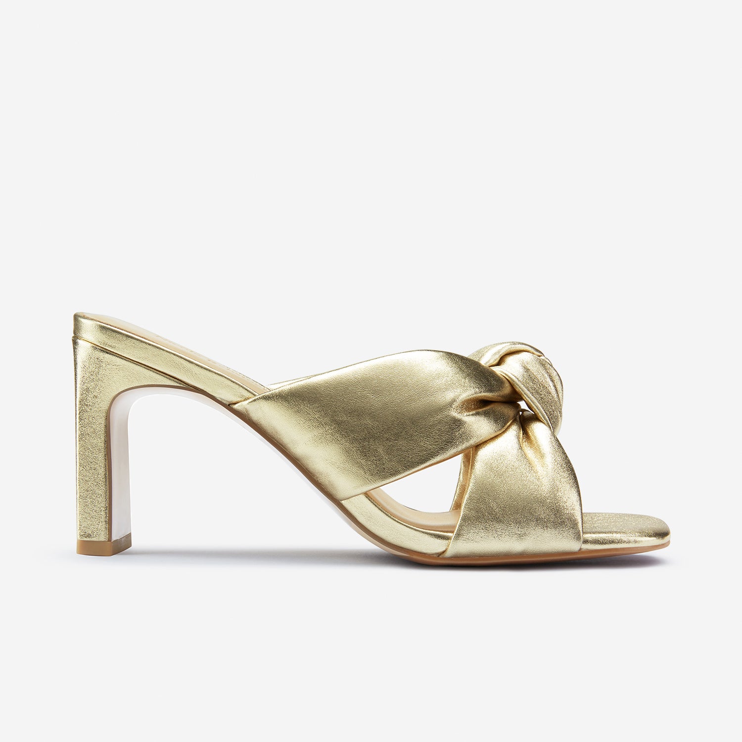 Velma Sandal Heel | Gold Leather