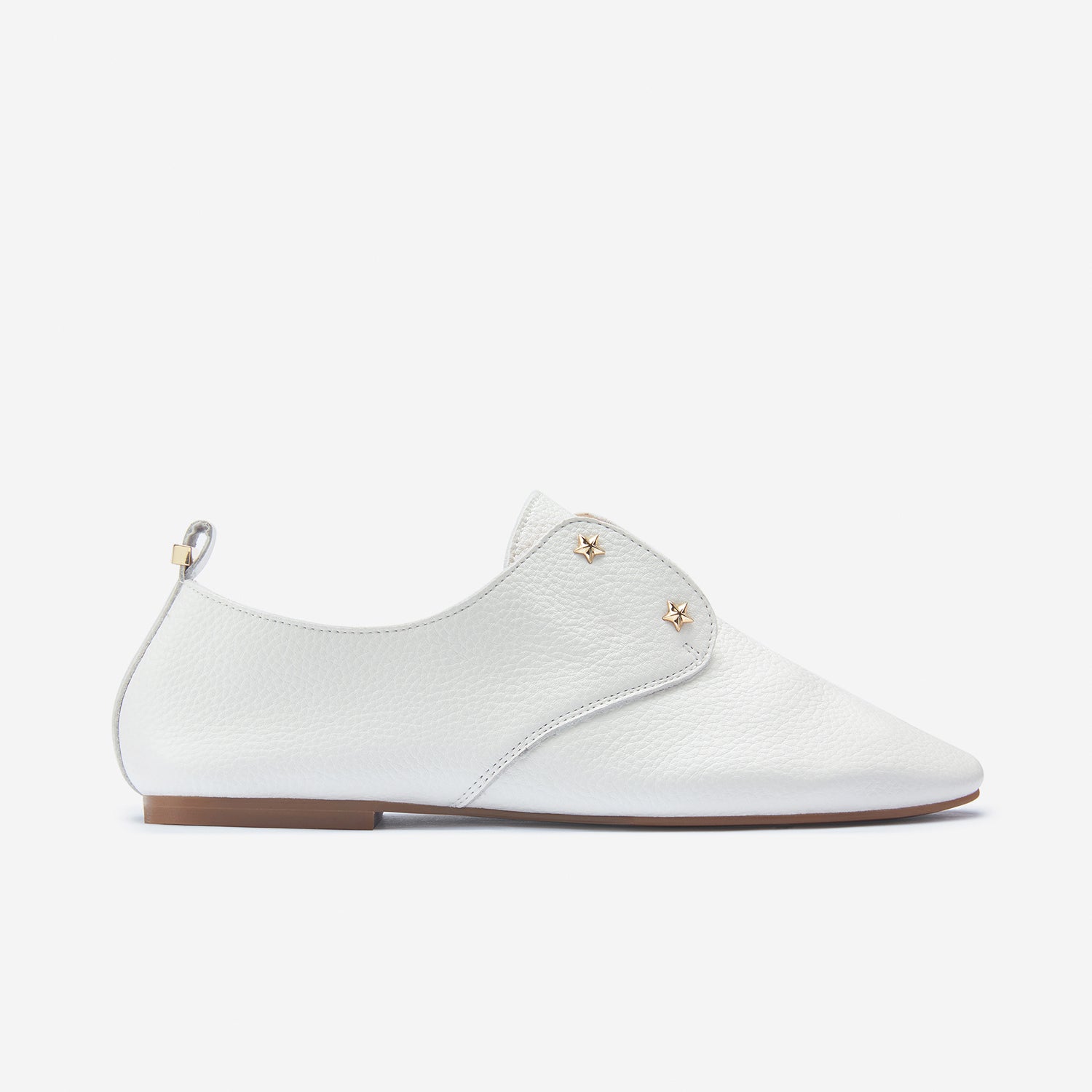 Xeno Flat | White Pebble Leather