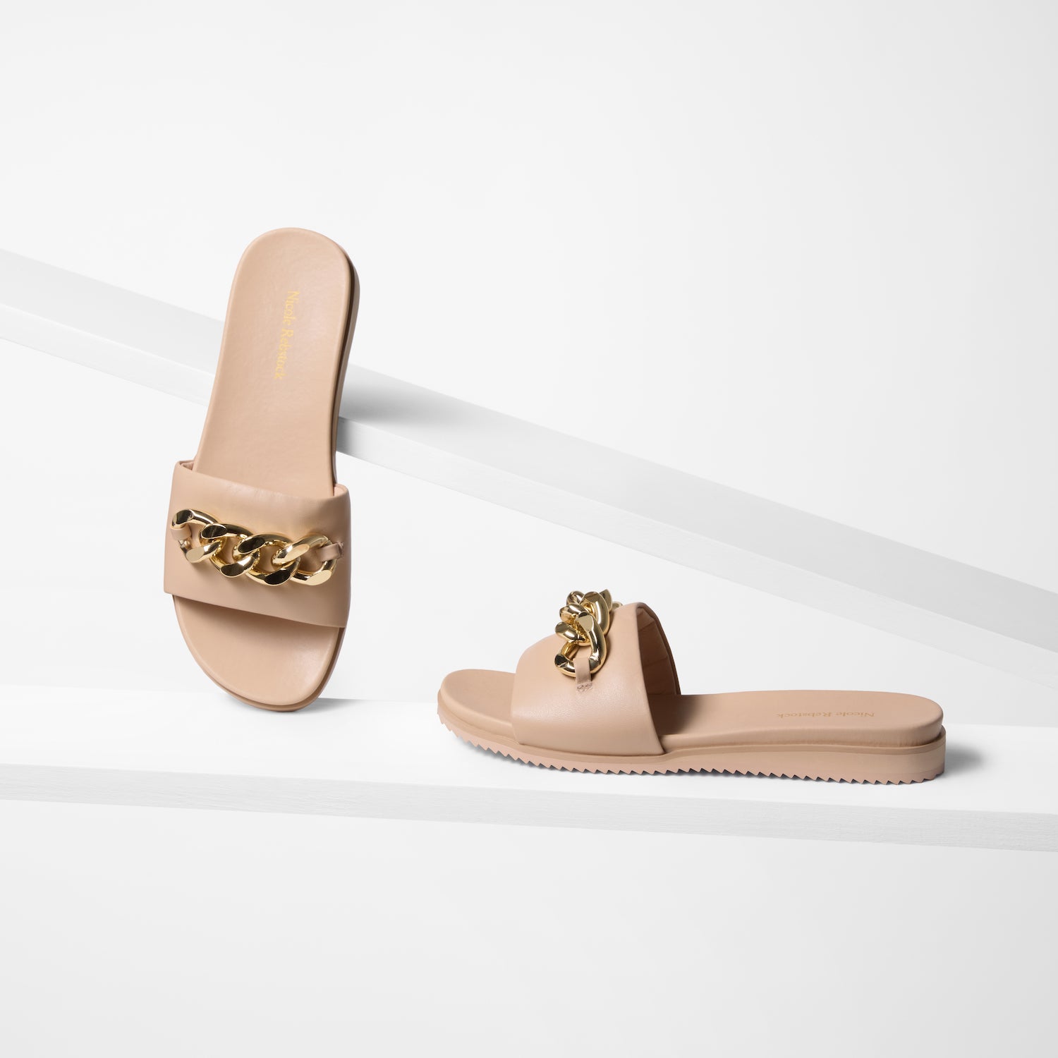 Bowie Slide Sandal | Nude Leather