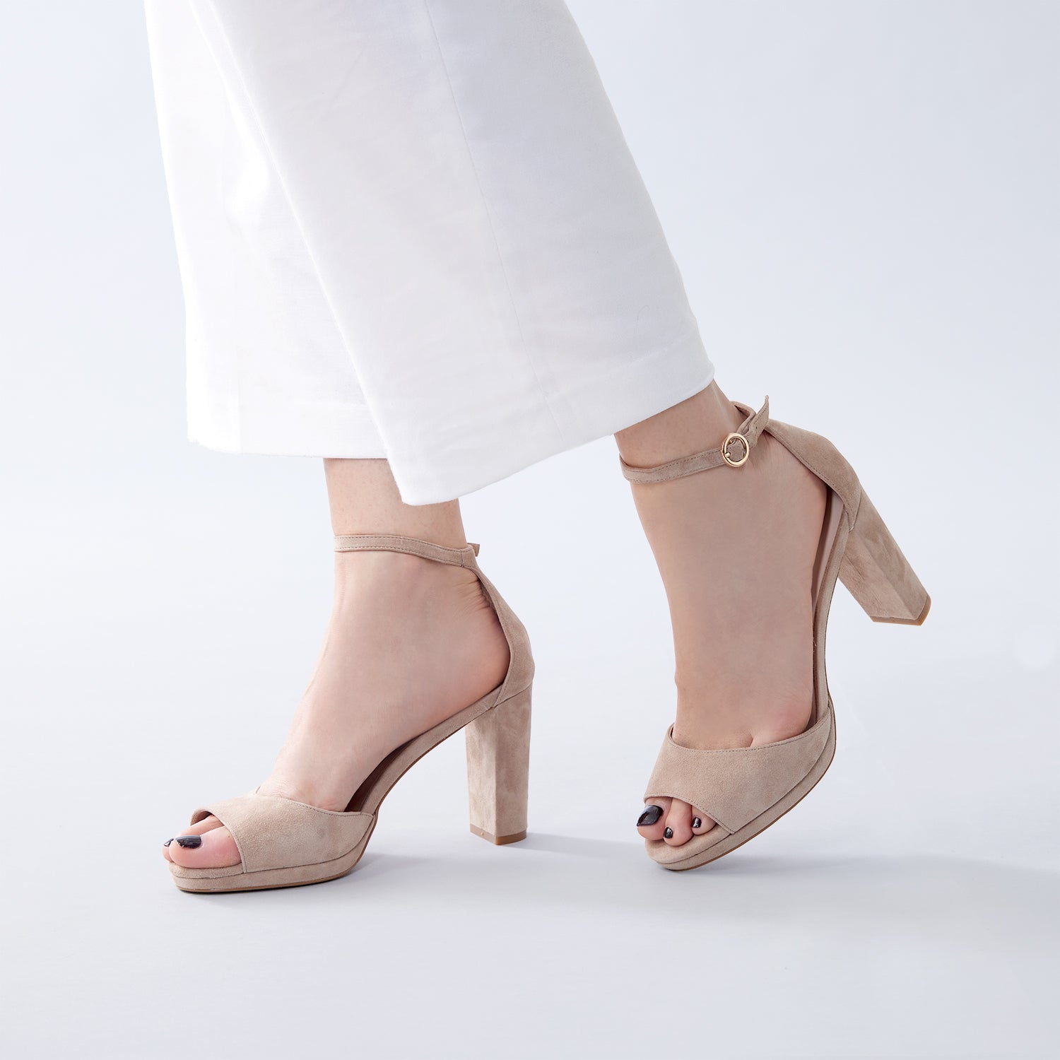 Hendrix Platform Sandal | Sand suede