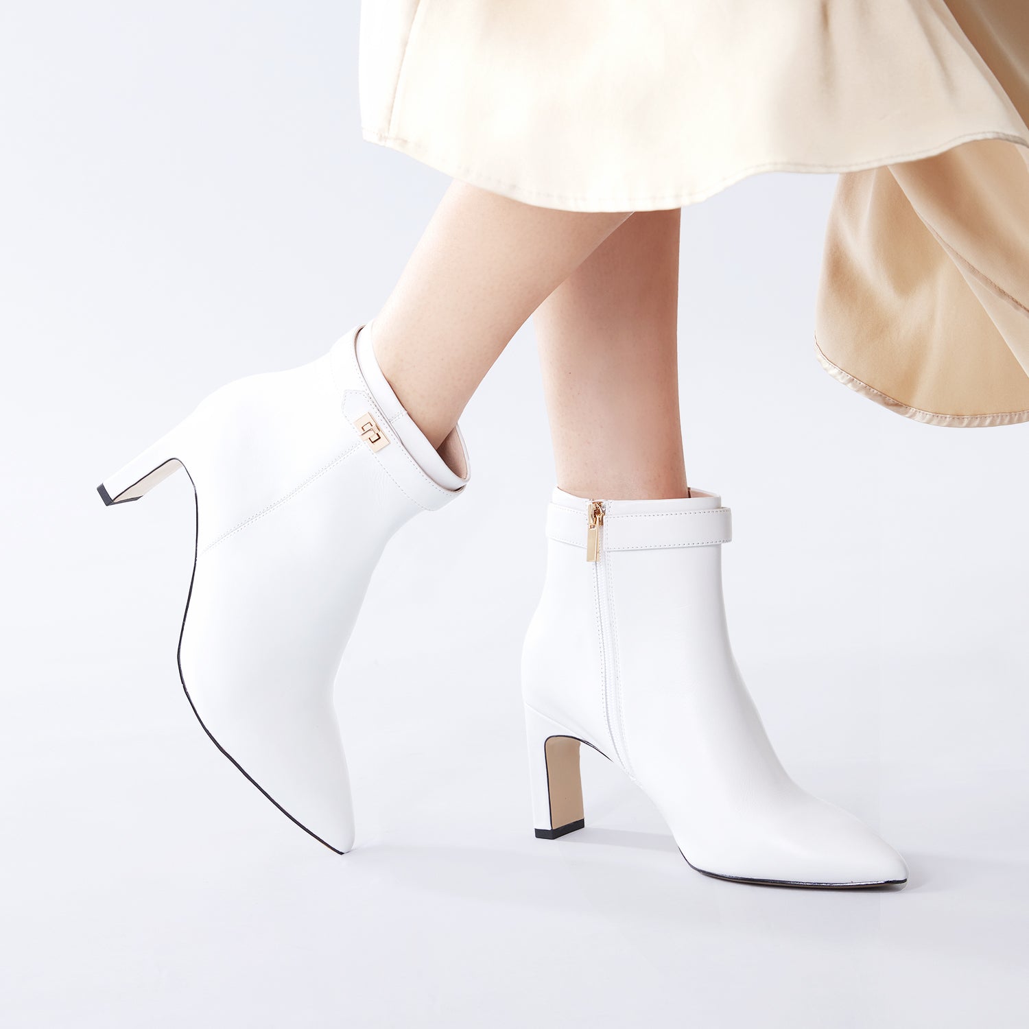Roslyn Ankle Boot | White leather